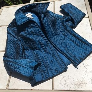 Chicos Chevron Puffer Jacket Size S